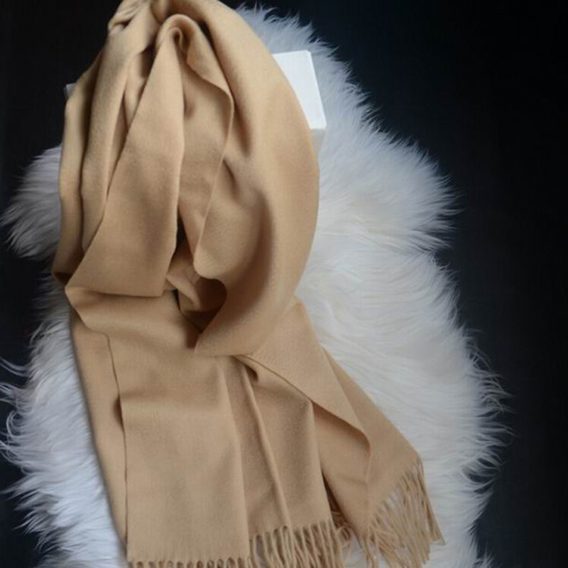 Soft Wool Scarves Gray Women Fall Pashmina Scarf